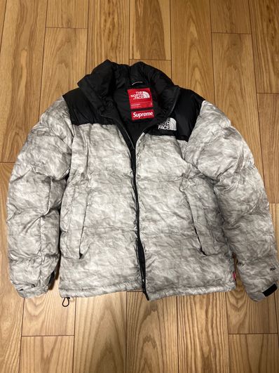 Supreme x The North Face Nuptse Jacket "White Paper Print"