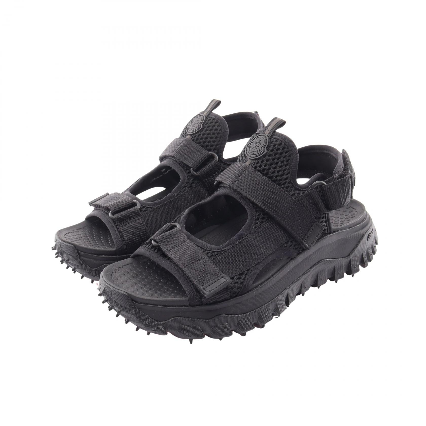 モンクレール MONCLER TRAILGRIP VELA サンダル 靴 ナイロン レディース ブラック系 4L00060 【中古】