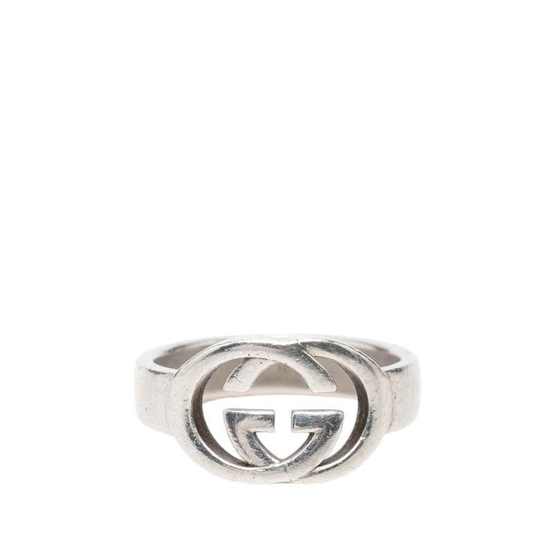 グッチ インターロッキングG リング 指輪 #19 SV925 シルバー レディース GUCCI 【中古】
