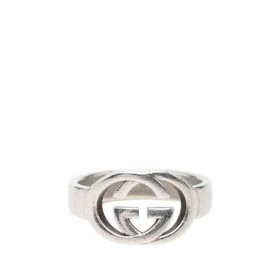 グッチ インターロッキングG リング 指輪 #19 SV925 シルバー レディース GUCCI 【中古】