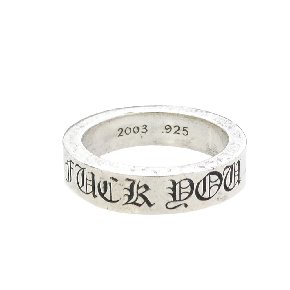 Chrome Hearts 6mm Sapcer RIng  Fuck You "Silver"