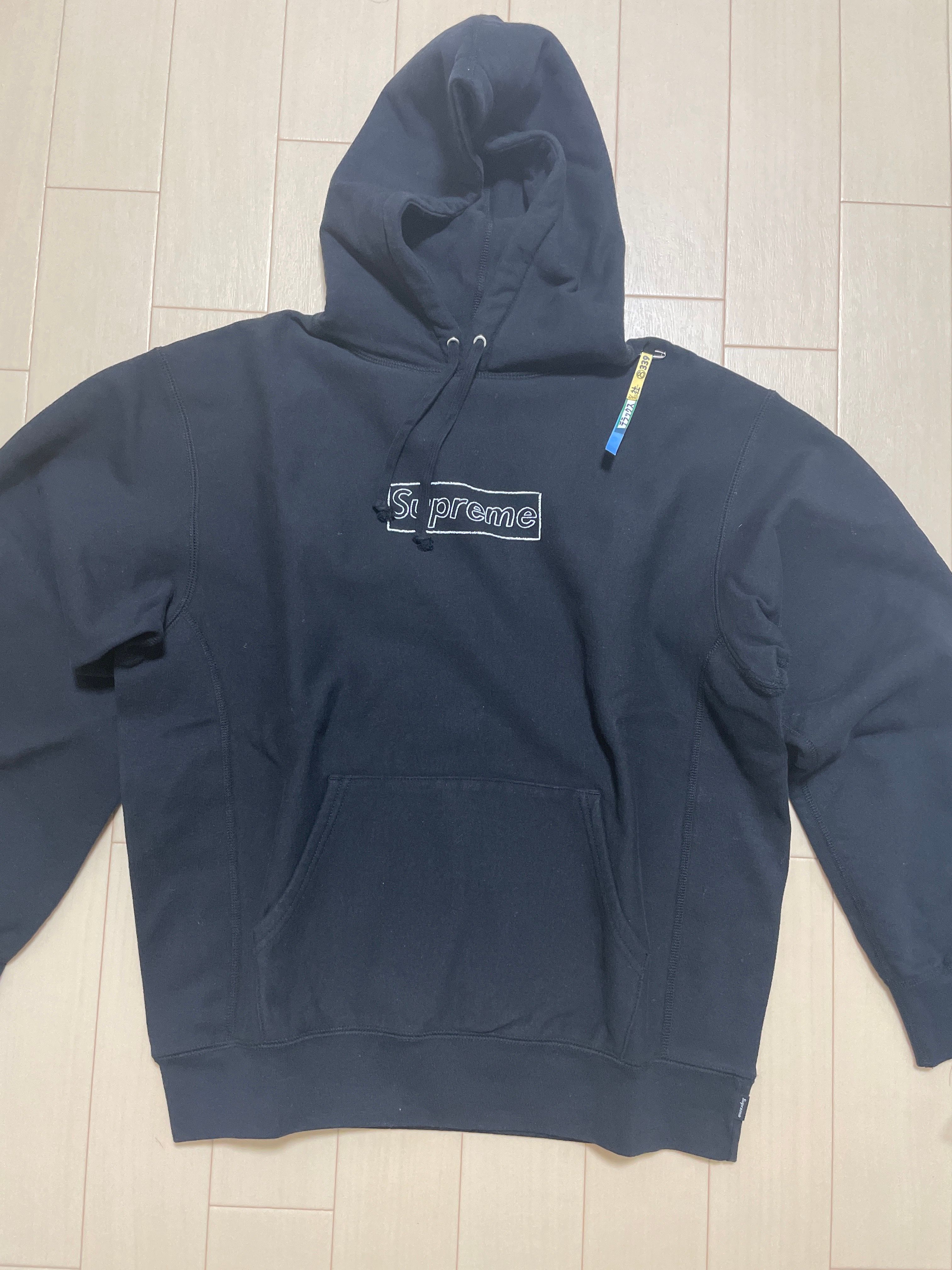 Supreme KAWS Chalk Logo Hooded Sweatshirt "Black"(2021)