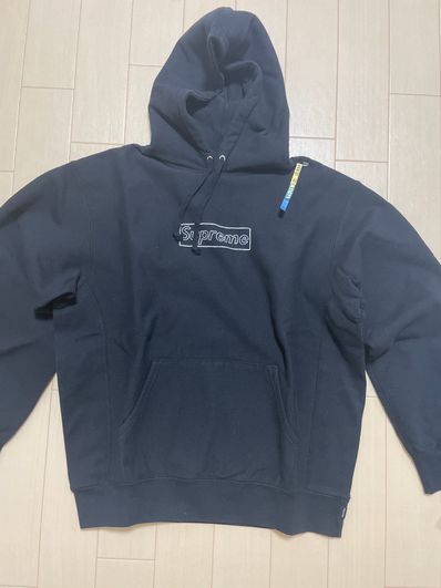 Supreme KAWS Chalk Logo Hooded Sweatshirt "Black"(2021)