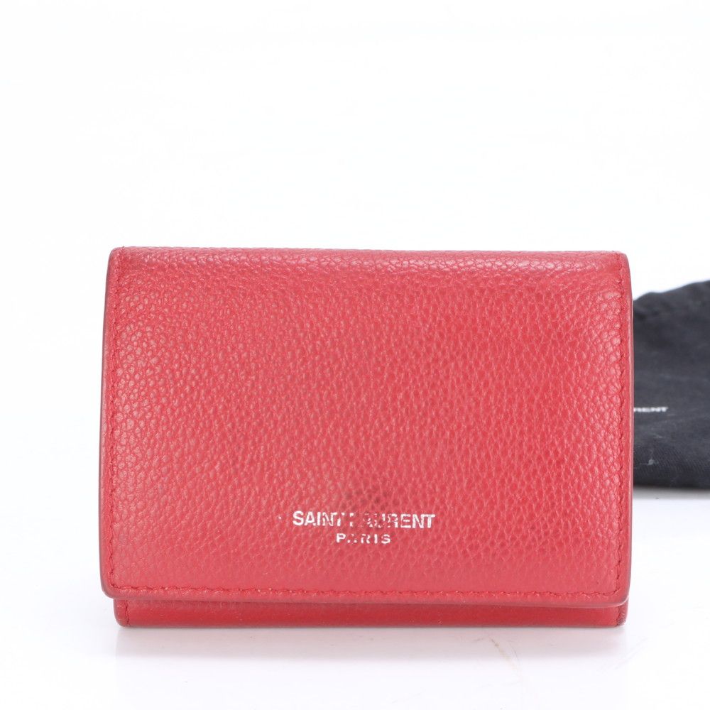 ■美品 サンローラン パリ タイニー ウォレット三つ折り 財布 レザー