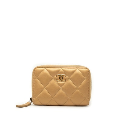 シャネル マトラッセ ココマーク コインケース 小銭入れ ゴールド ラムスキン レディース CHANEL 中古