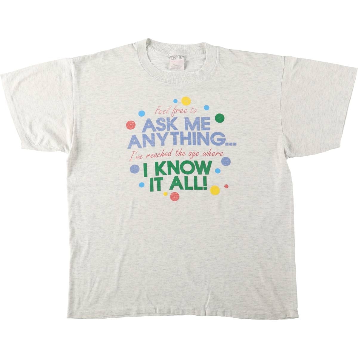 古着 90年代 オニータ ONEITA メッセージプリントTシャツ メンズXL相当 ヴィンテージ/eaa661581
