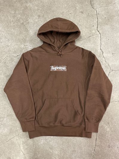 Supreme Bandana Box Logo Hooded Sweatshirt "Brown"