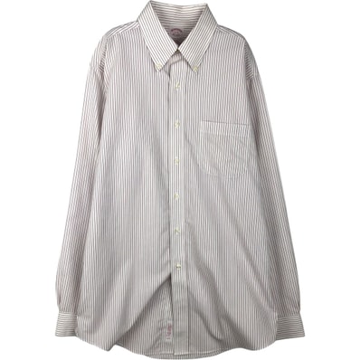古着 ブルックスブラザーズ Brooks Brothers Est.1818 長袖 ボタンダウンストライプシャツ メンズL相当/eaa642899