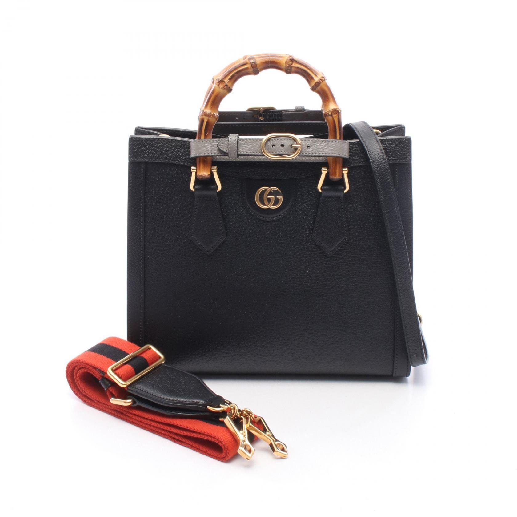 グッチ GUCCI ダイアナ スモール 2WAY ハンドバッグ バッグ レザー レディース ブラック系 702721 【中古】