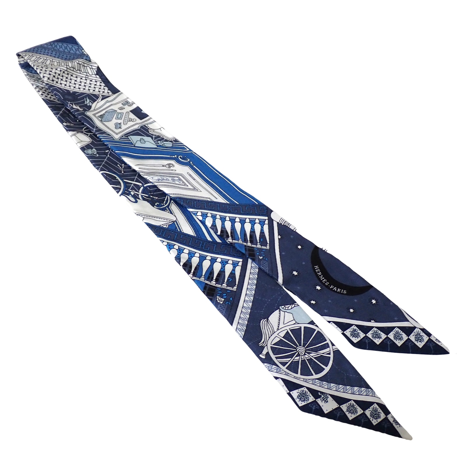 HERMES エルメス  ツイリー Objets De Curiosite オブジェ・ドゥ・キュリオジテ  ネイビー  レディース スカーフ