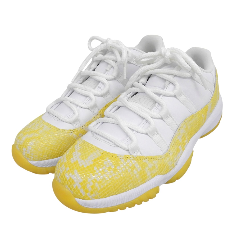 ナイキ 新品同様 Air Jordan 11 Retro Low Yellow Snake Skin シューズ メンズ ホワイト×イエロー 26.5cm AH7860-107 9.5(US)