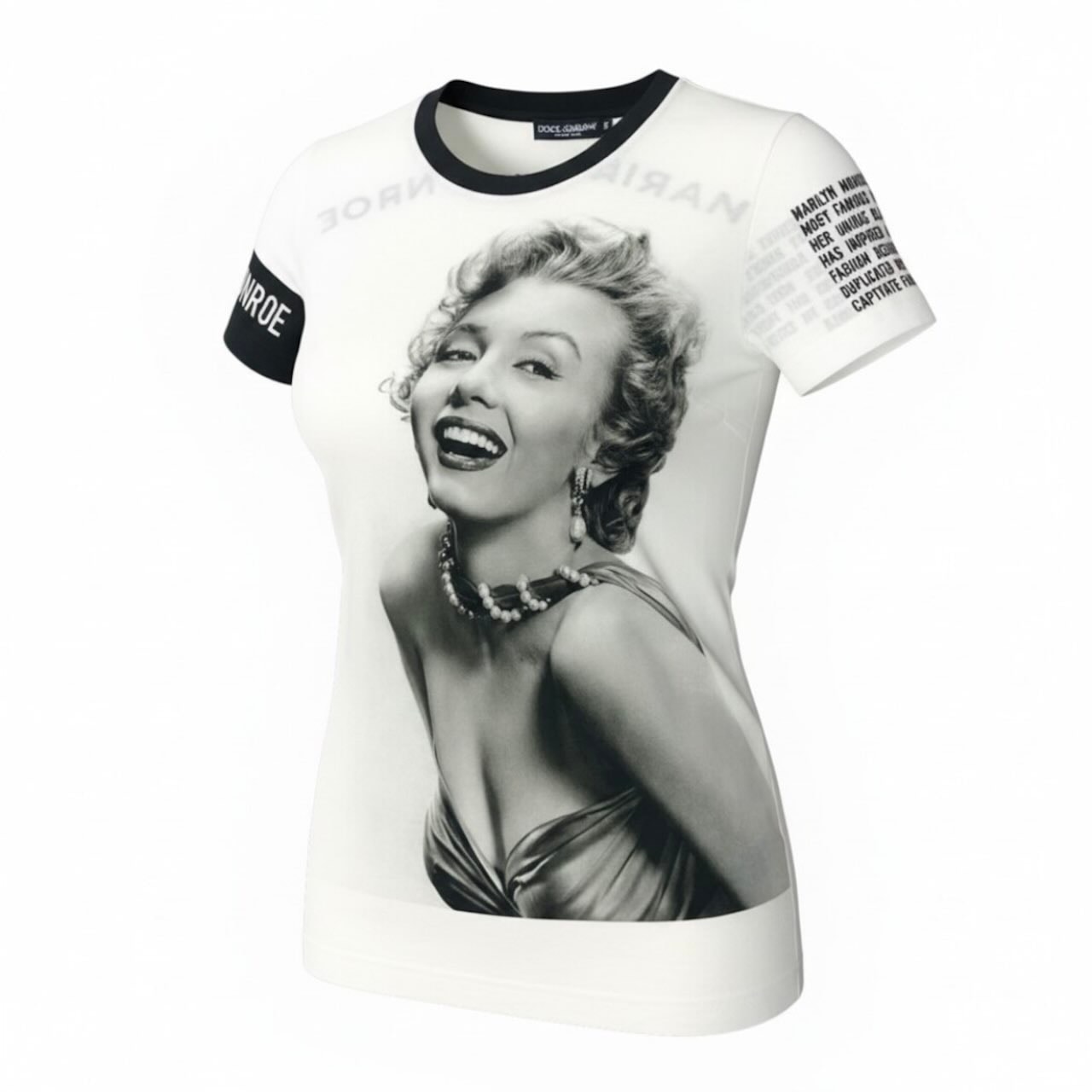 超美品 DOLCE&GABBANA ドルチェアンドガッバーナ マリリンモンロー Tシャツ Marilyn Monroe T-shirt ホワイト コットン 半袖Tシャツ A3-00128 【中古】