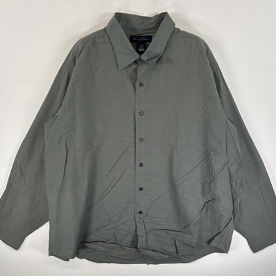 古着 ブルックスブラザーズ Brooks Brothers 長袖Tシャツ 大きいサイズ 薄手 ボタンシャツ XL カーキ系 無地 メンズ