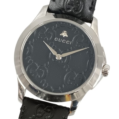 GUCCI グッチ 126.4 Gタイムレス レザー クォーツ 腕時計 C935