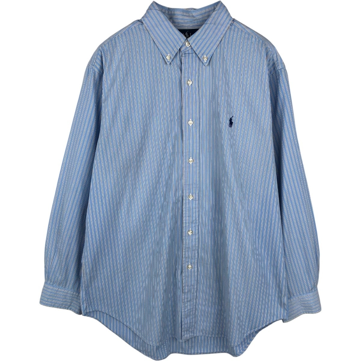 古着 ラルフローレン Ralph Lauren CLASSIC FIT 長袖 ボタンダウンストライプシャツ メンズL相当/eaa678018