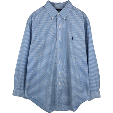 古着 ラルフローレン Ralph Lauren CLASSIC FIT 長袖 ボタンダウンストライプシャツ メンズL相当/eaa678018