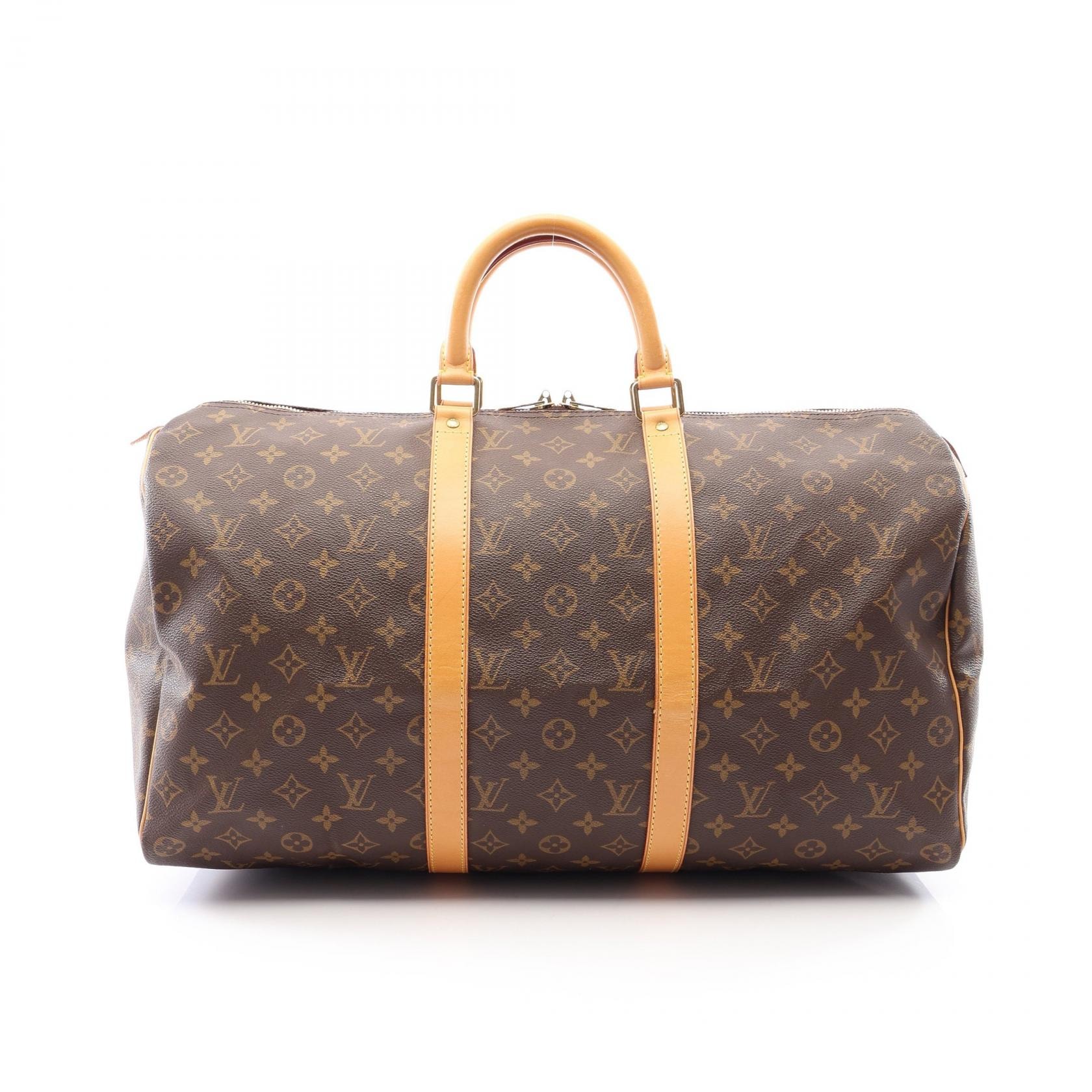 ルイ・ヴィトン LOUIS VUITTON キーポル50 モノグラム ボストンバッグ バッグ PVCコーティングキャンバス レザー メンズ レディース ブラウン系 M41426 【中古】