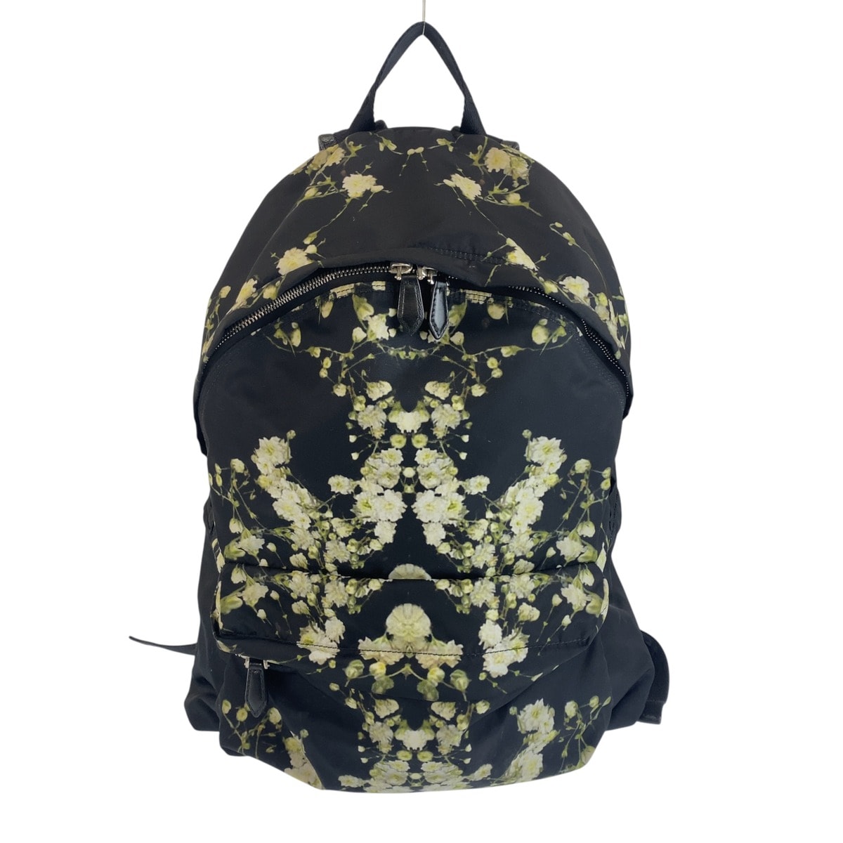 GIVENCHY ジバンシィ フラワーモチーフ ブラック ホワイト ナイロン レザー/ バックパック リュックサック 1-0252198 【中古】