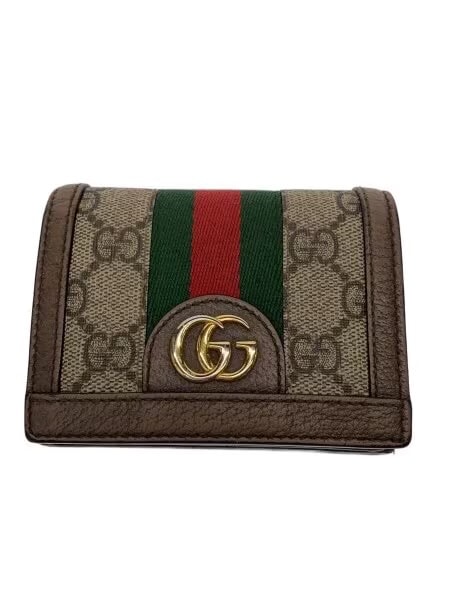 GUCCI GG Supreme Ophidia GG Card Case Wallet "Beige/Ebony"