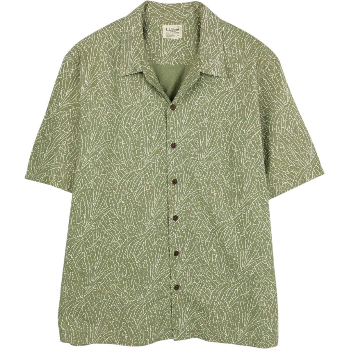 古着 エルエルビーン L.L.Bean TRADITIONAL FIT 半袖 オープンカラー コットンシャツ ボックスシャツ メンズXL相当/eaa670011