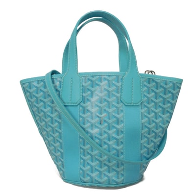 GOYARD ゴヤール ベラーラ PM バケツ型 カーフ 2WAY ショルダーバッグ ヘリンボーン ターコイズブルー トートバッグ