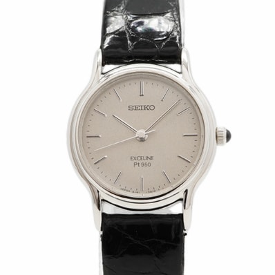 ★SALE【6wgd0299】セイコー エクセリーヌ プラチナ PT950 4J41-0A10 シルバー文字盤【中古】腕時計 レディース