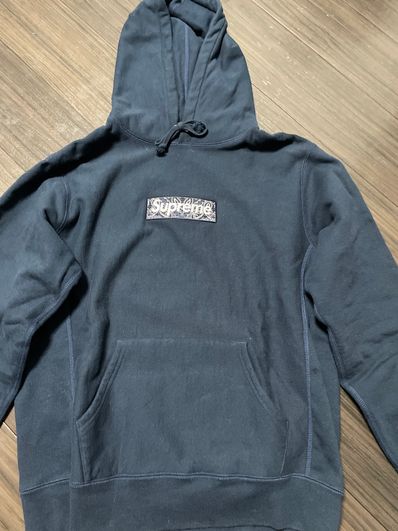 Supreme Bandana Box Logo Hooded Sweatshirt "Navy"