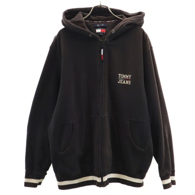 TOMMY HILFIGER トミーヒルフィガー 長袖 スウェット ジップパーカー M ブラック