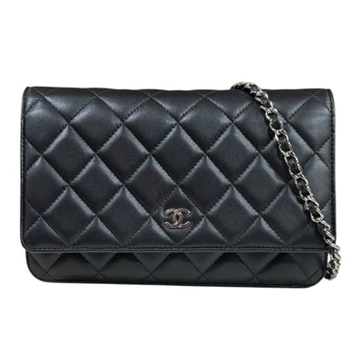 シャネル マトラッセ ショルダーバッグ ラムスキン AP0250 ブラック プレート レディース CHANEL 中古