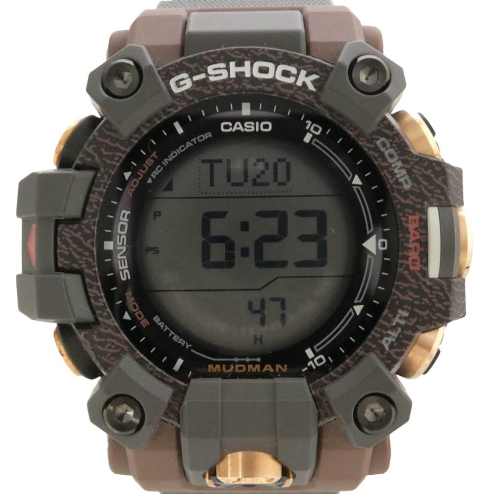 CASIO G-SHOCK カシオ ジーショック GW-9502KJ-8JR × EARTHWATCH Japan MASTER OF G - LAND MUDMAN カバ デザイン タフソーラー 腕時計 ウォッチ チャコール系 ブラウン系【極上美品】【中古】
