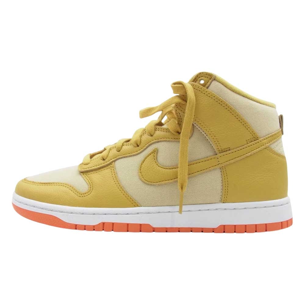 NIKE ナイキ スニーカー DV7215-700 Dunk Hi Retro Prm ダンク ハイ レトロ プレミアム スニーカー イエロー系 ベージュ系 28cm【新古品】【未使用】【中古】