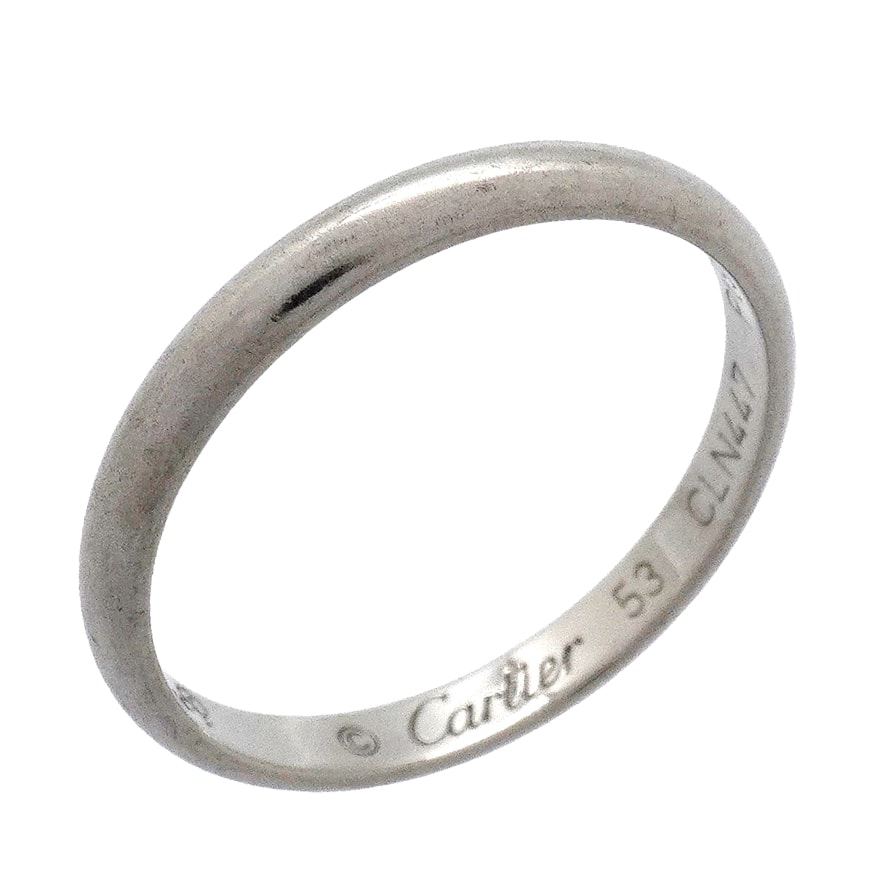 【6jgb0154】カルティエ リング クラシック Pt950 プラチナ #53【中古】レディース
