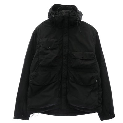 C.P.Company シーピーカンパニー ダウンジャケット 25AW 19CMOW010A Chrome-R Goggle Jacket ドローコード付き ダブルジップ ゴーグル 中綿 ジャケット ブラック系 L【中古】