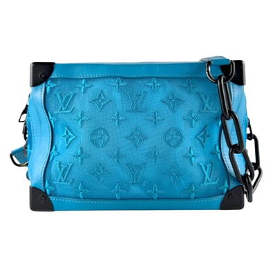 ルイ ヴィトン LOUIS VUITTON ショルダーバッグ ソフトトランク レザー/メッシュ ターコイズ メンズ M45074【中古】 z9365