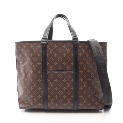 ルイ・ヴィトン LOUIS VUITTON ウィークエンド トート GM 2WAY トートバッグ バッグ PVCコーティングキャンバス レザー モノグラム・マカサー メンズ ブラウン系 / ブラック系 M45733 【中古】