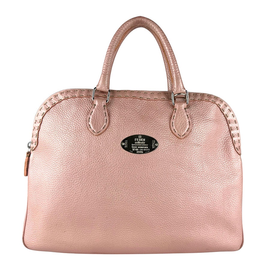 フェンディ FENDI ハンドバッグ レザー メタリックピンク レディース【中古】 z8849