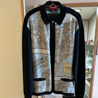 Supreme Silk Map Cardigan "Black"