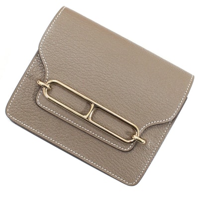 【新品】エルメス 二つ折り財布 ロウリス スリム ウォレット エトゥープ シェブルミゾル HERMES シェーブル レザー 本革 コンパクト カード入れ コインケース ウエストポーチ レディース HERMES サイフ シンプル ブランド プレゼント