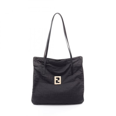 フェンディ FENDI ズッカ トートバッグ トートバッグ バッグ ナイロン レザー レディース ブラック系 【中古】