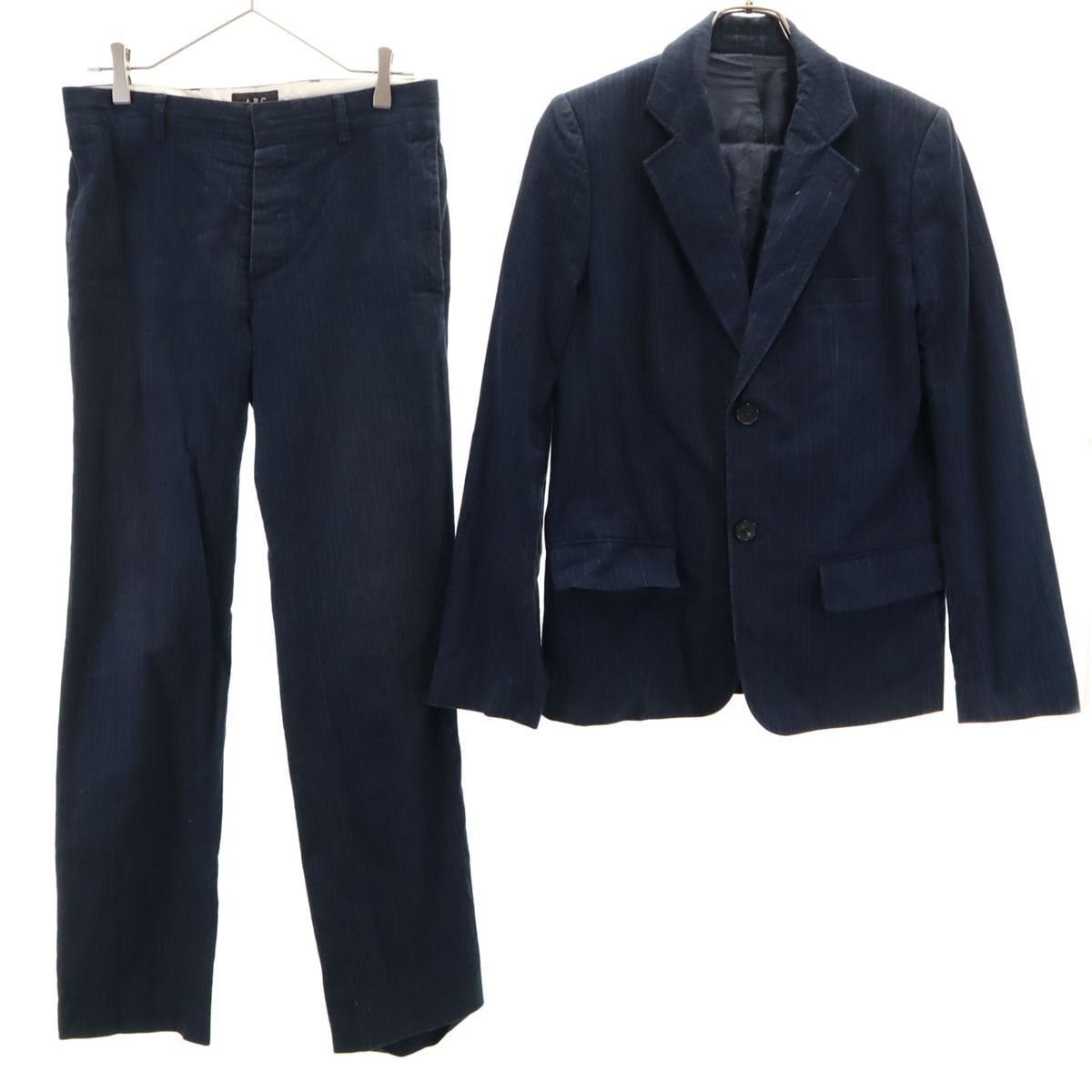 A.P.C. アーペーセー 90s ポーランド製 ストライプ柄 スーツ 上下セットアップ S ネイビー
