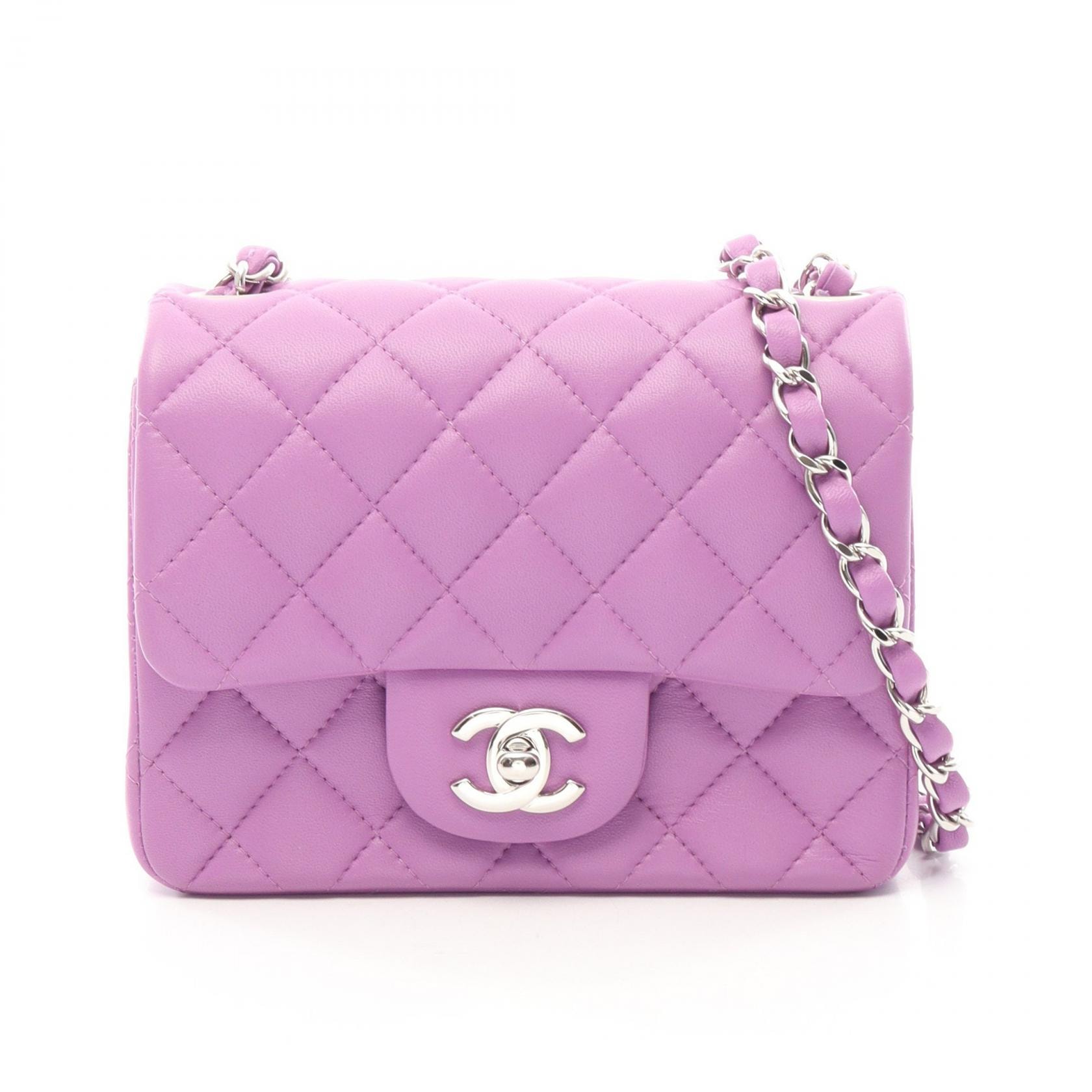 シャネル CHANEL ミニマトラッセ ショルダーバッグ バッグ ラムスキン(羊革) レディース パープル系 【中古】