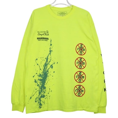 NEIGHBORHOOD ネイバーフッド x BILLIONAIRE BOYS CLUB ビリオネアボーイズクラブ 18AW BBC.L-1/C-TEE.LS ロングスリーブ Tシャツ ロンT カットソー イエロー サイズL