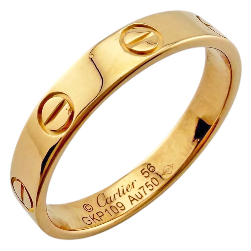 カルティエ ミニラブ リング 指輪 15.5号 18金 K18ピンクゴールド レディース CARTIER  中古