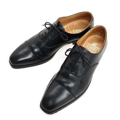 【中古】ポールスミス Paul Smith × Crocket Jones カーフ レザー ドレスシューズ ブラック【サイズ7E】【メンズ】