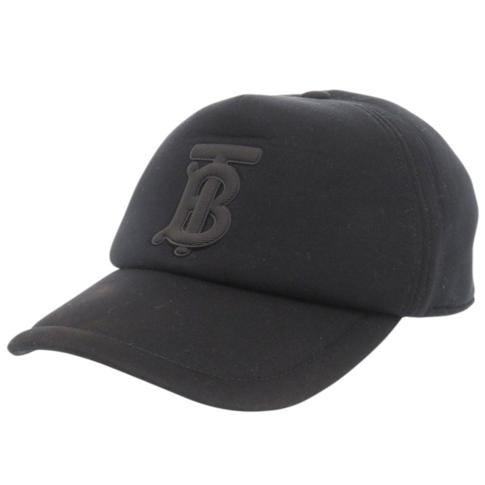 バーバリー    キャップ TBロゴ コットン  ブラック   帽