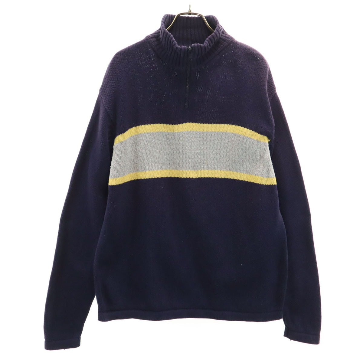 GAP ギャップ 長袖 ハーフジップ セーター S ネイビー系 ニット プルオーバー