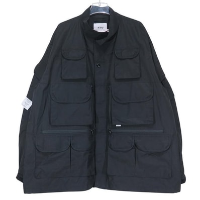 美品 WTAPS ダブルタップス 20AW MODULAR/JACKET/NYCO.TUSSAH 202BRDT-JKM01 モジュラー ジャケット ナイロン コットン タッサー ブラック アウター サイズ04(XL)