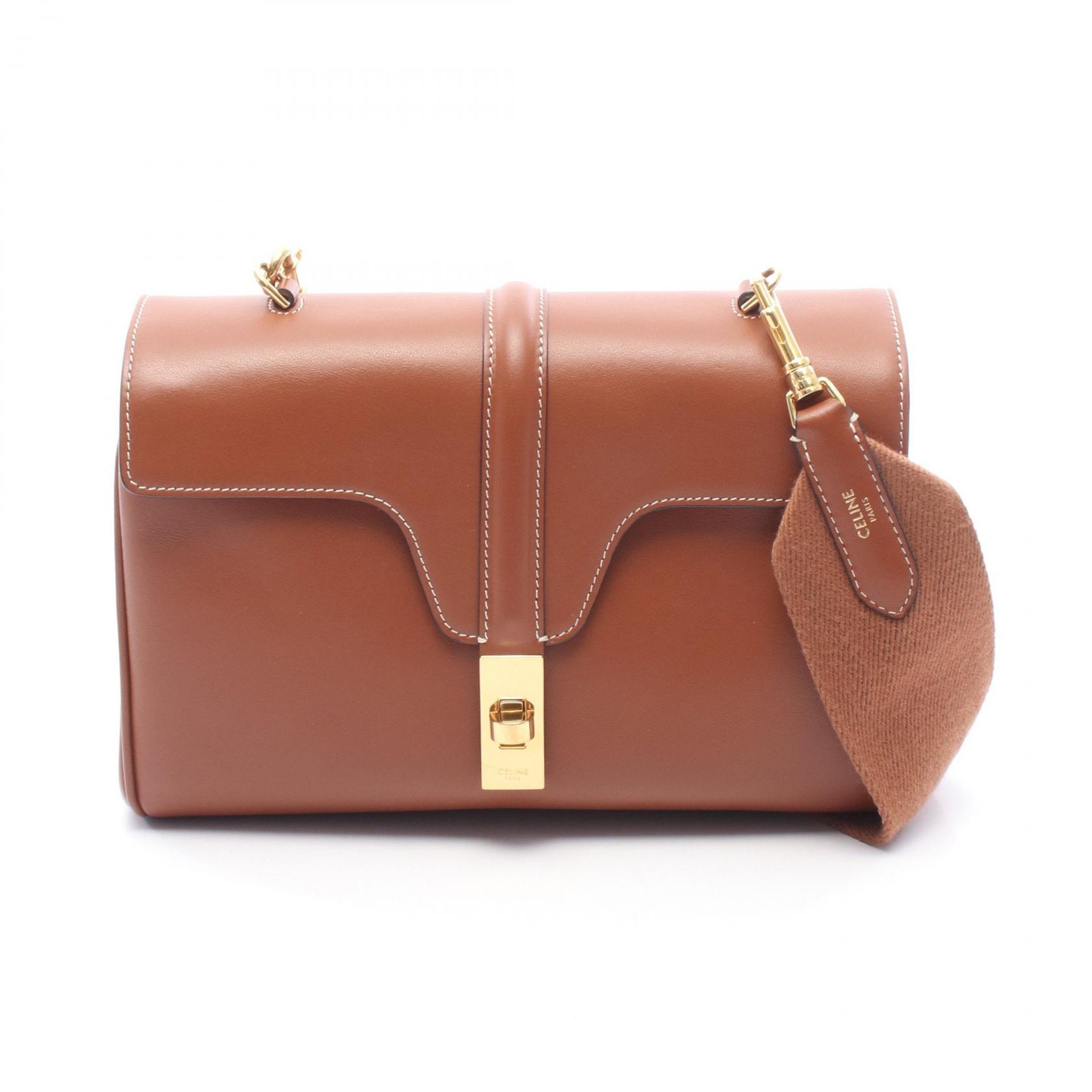セリーヌ CELINE ティーンソフト16 ショルダーバッグ バッグ レザー レディース ブラウン系 196853CR4.04LU 【中古】