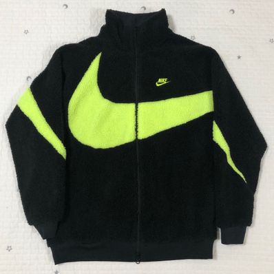 Nike Big Swoosh Reversible Boa Jacket"Black Neon"