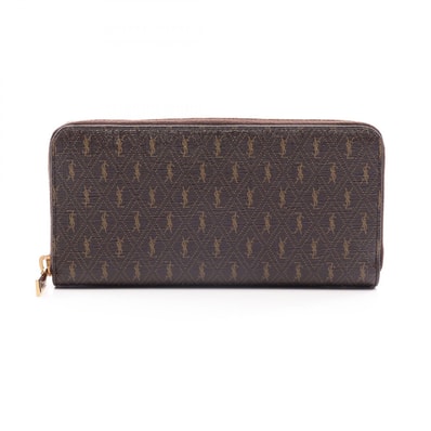 サンローランパリ SAINT LAURENT PARIS ル モノグラム ラウンド長財布 財布 PVC メンズ ブラウン系 664491 【中古】